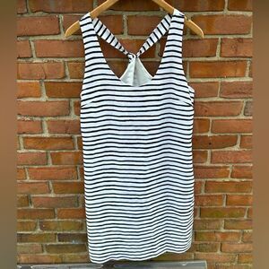J. Crew Factory White Black Striped Sundress